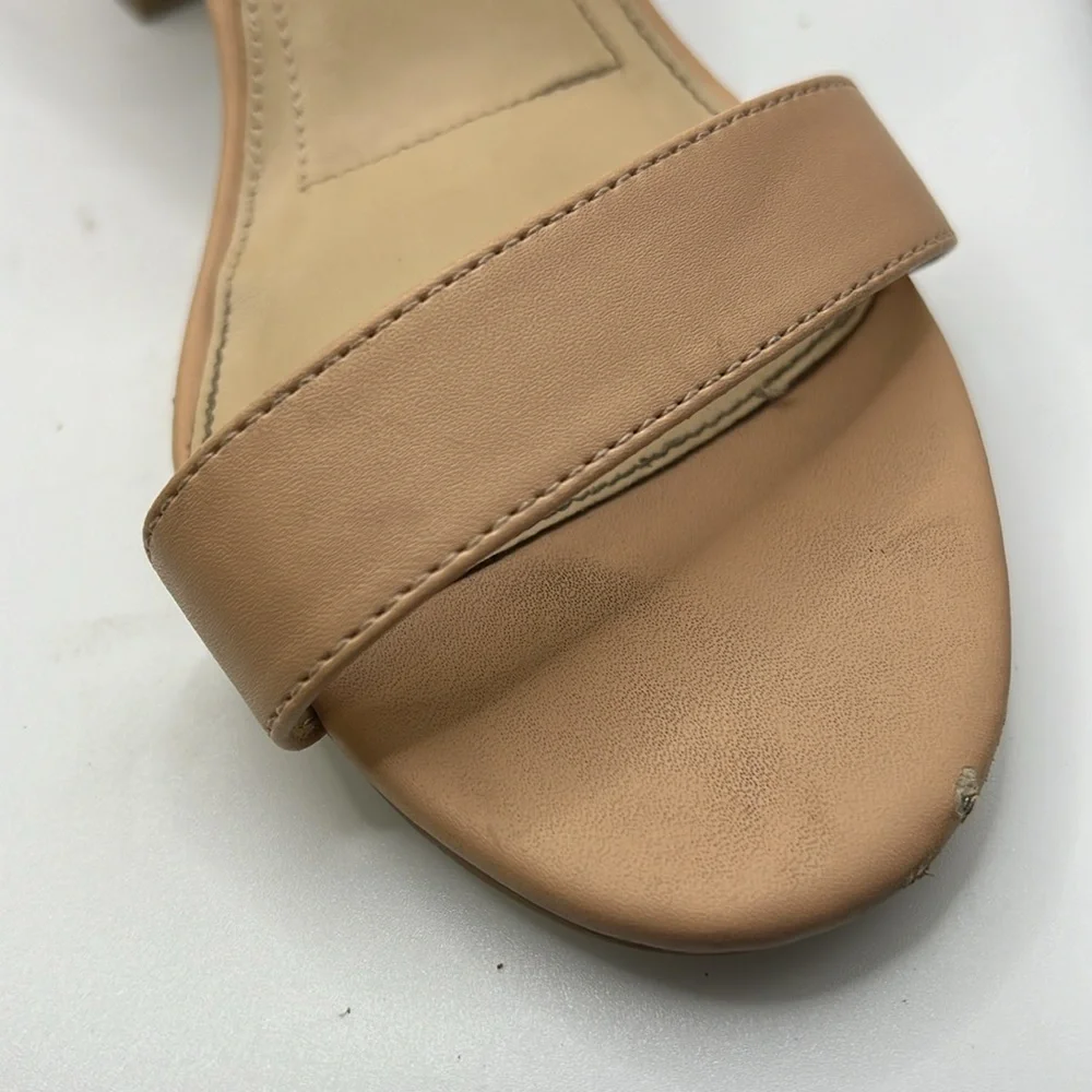 Lulus Harper Stacked Heels Sandals Brown Tan Womens Size 9
